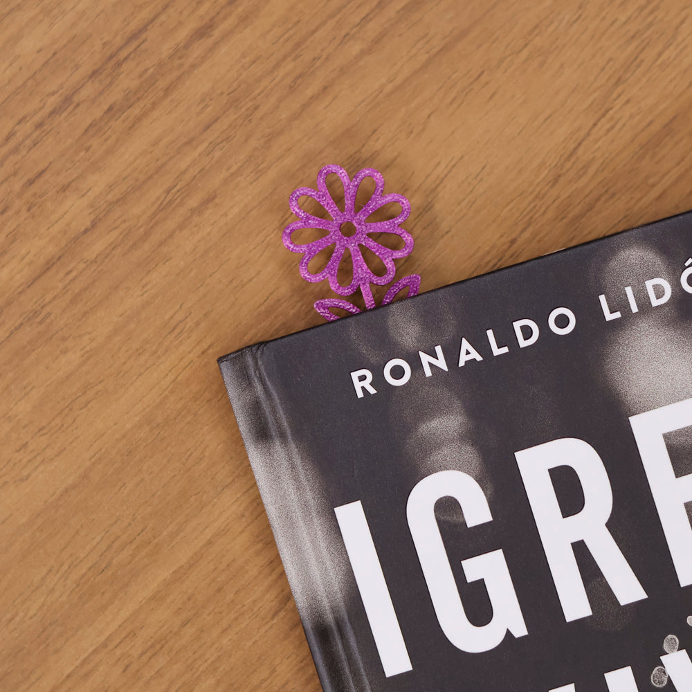 Marca Página 3D | Flor Margarida Lilás