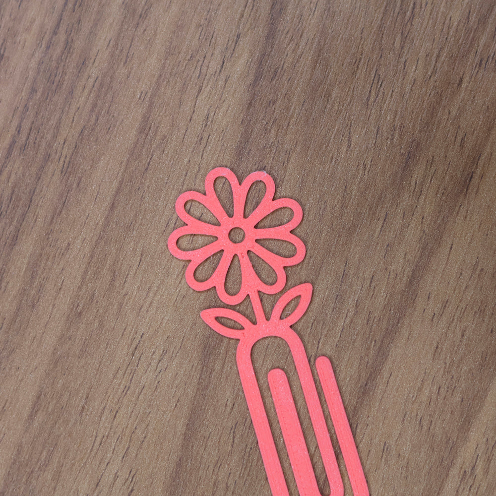 Marca Página 3D | Flor Margarida Rosa Coral
