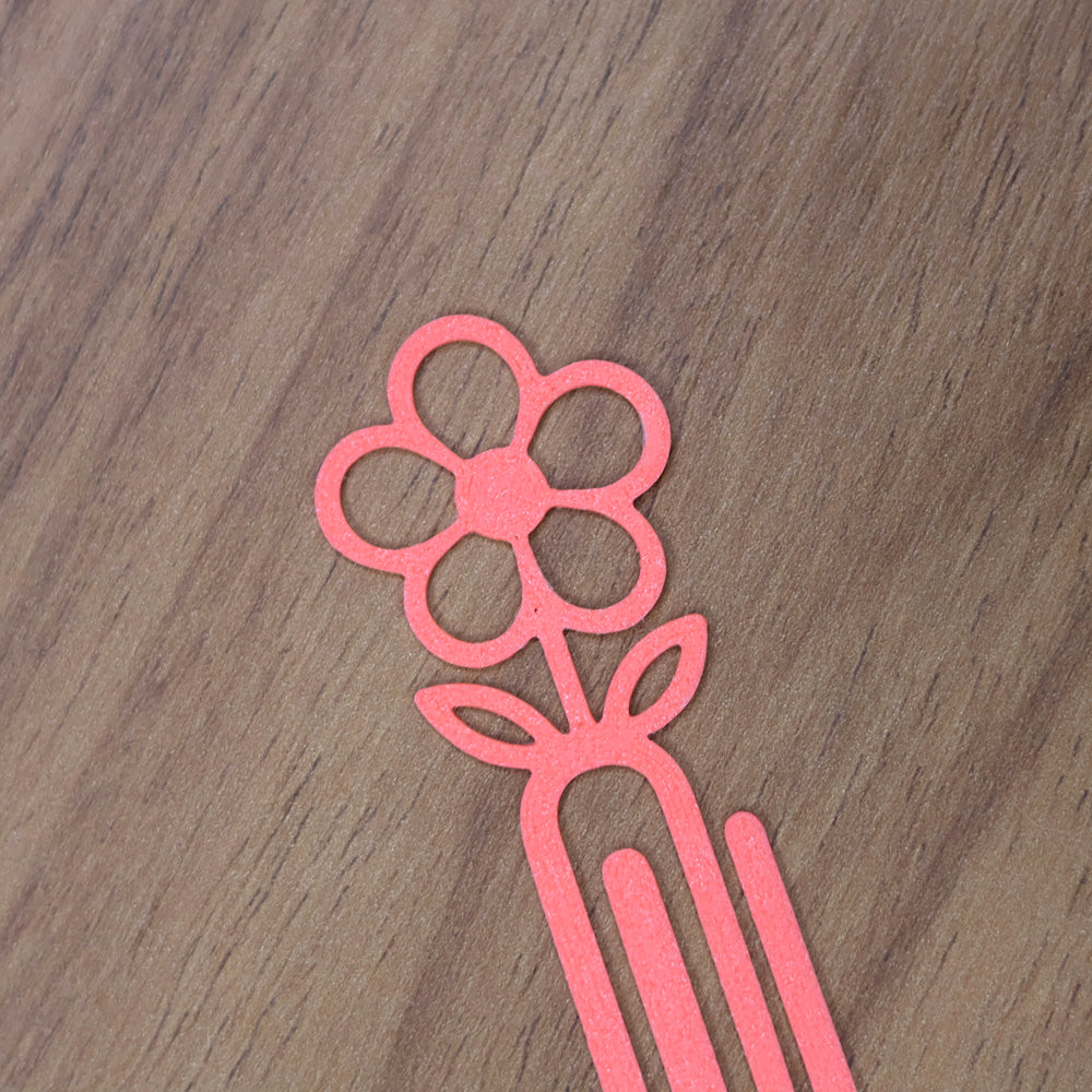 Marca Página 3D | Flor Rosa Coral