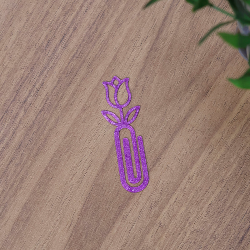 Marca Página 3D | Flor Tulipa Lilás