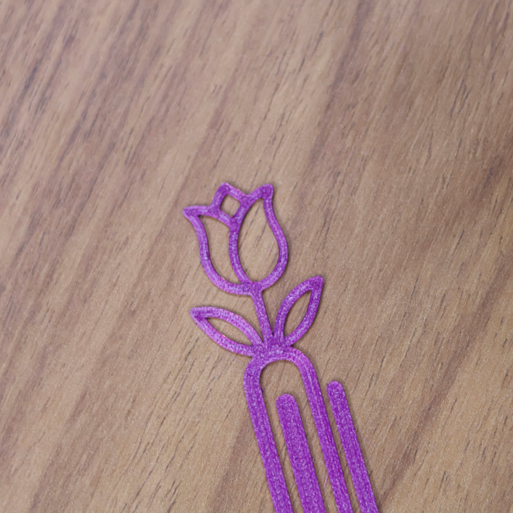 Marca Página 3D | Flor Tulipa Lilás