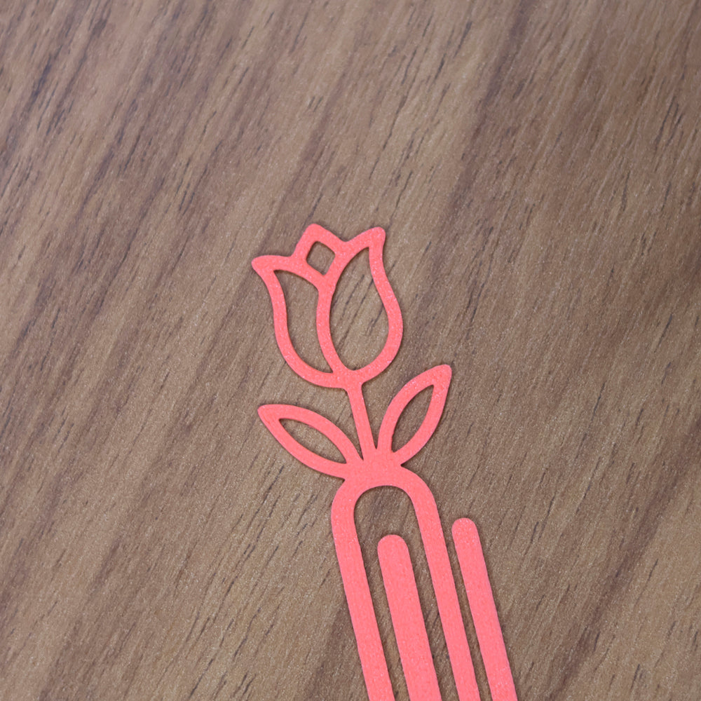 Marca Página 3D | Flor Tulipa Rosa Coral