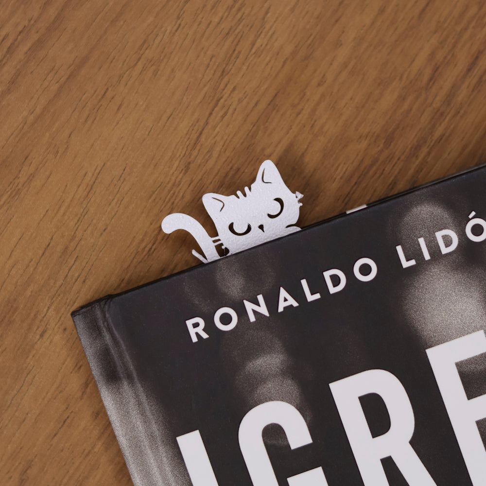Marca Página 3D | Gato Dorminhoco Branco