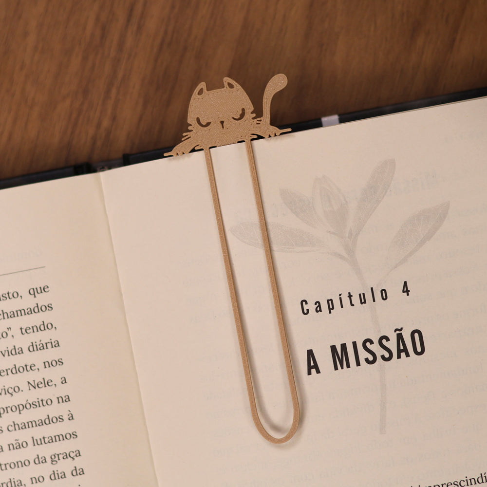 Marca Página 3D | Gato Floco Bege