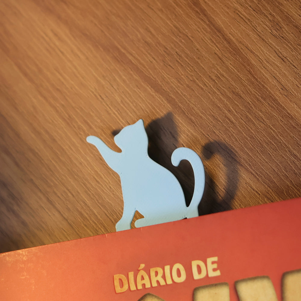 Marca Página 3D | Perfil Gato Azul