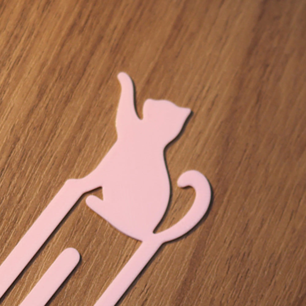 Marca Página 3D | Perfil Gato Rosa