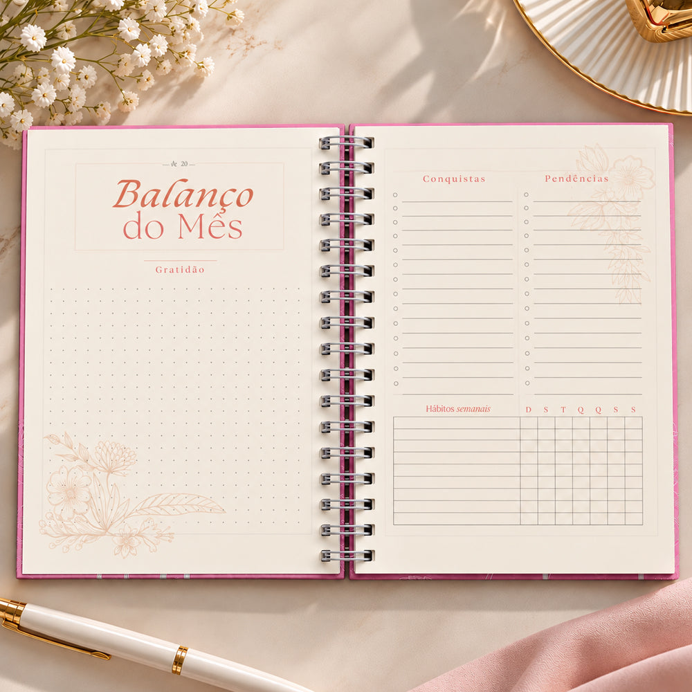 Planner Contando os Meus Dias | Capa Dálias