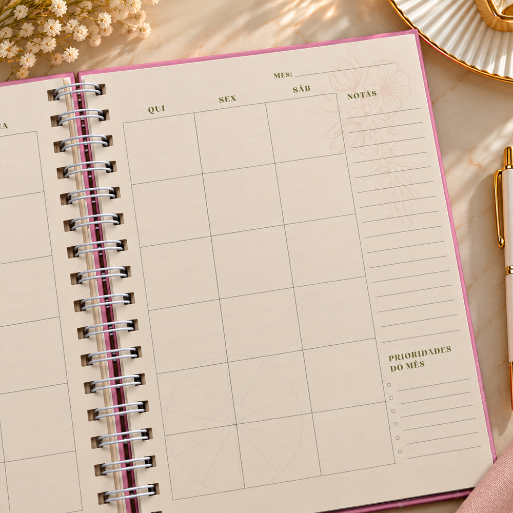 Planner Contando os Meus Dias | Capa Dálias