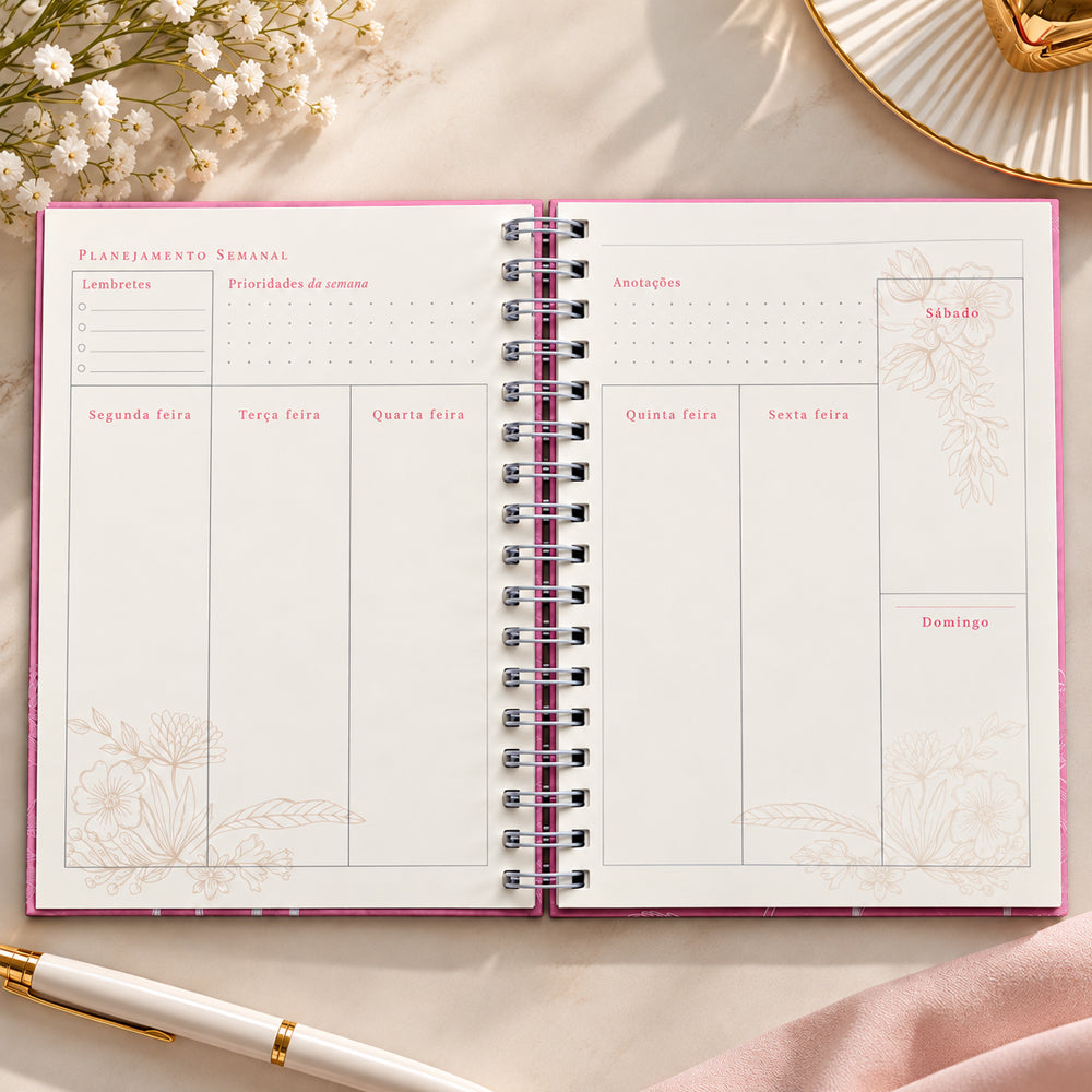 Planner Contando os Meus Dias | Capa Dálias