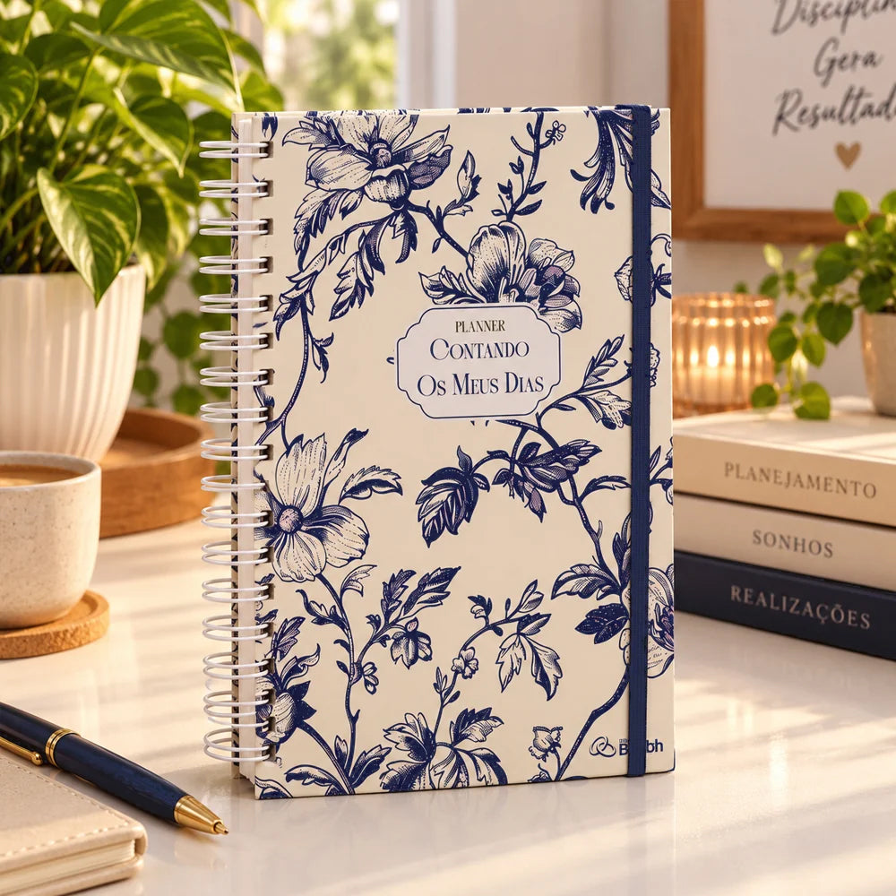 Planner Contando os Meus Dias | Capa Floral Clássica