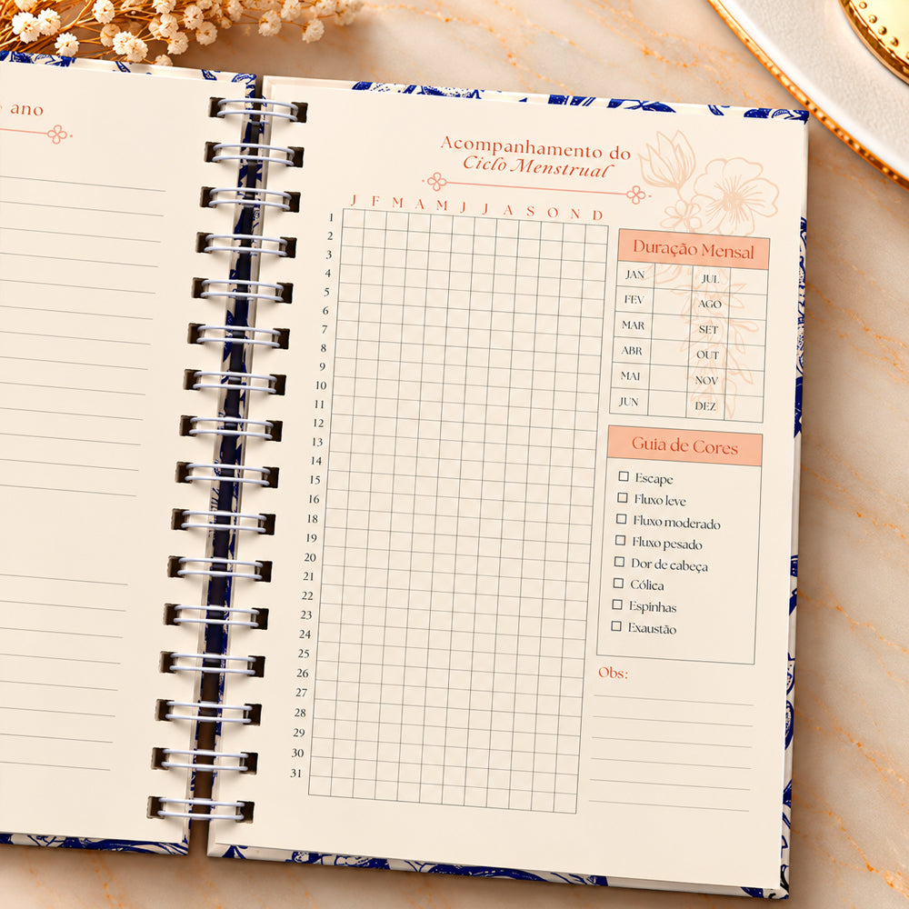 Planner Contando os Meus Dias | Capa Floral Clássica