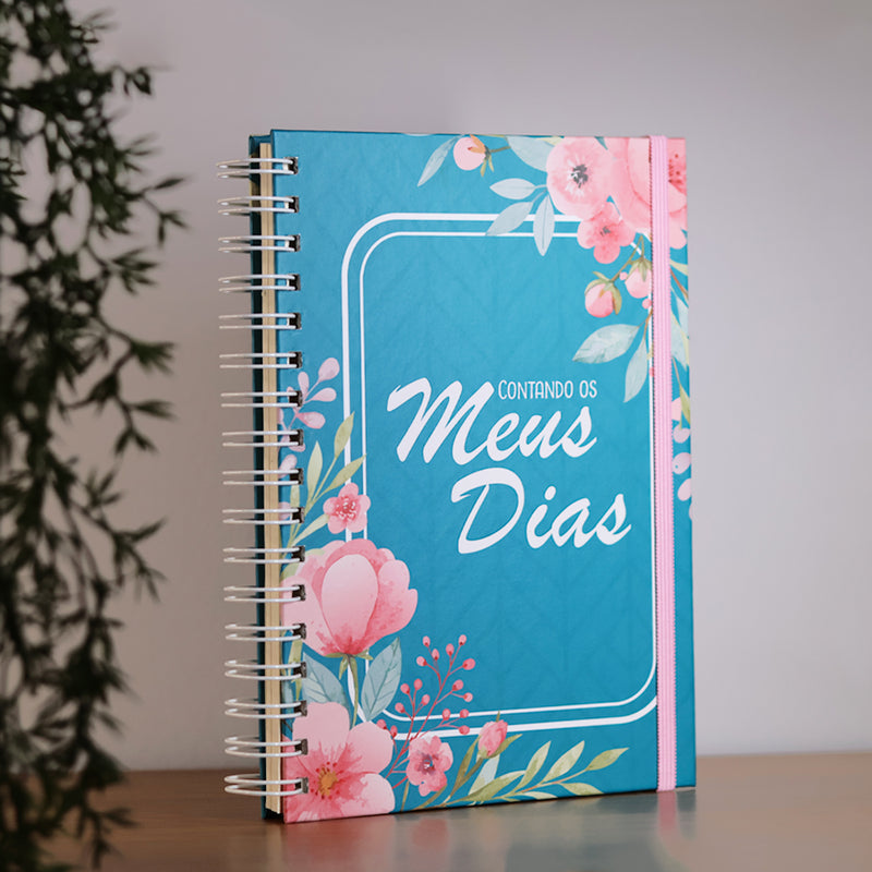 Planner Contando os Meus Dias | Capa Floral Verde
