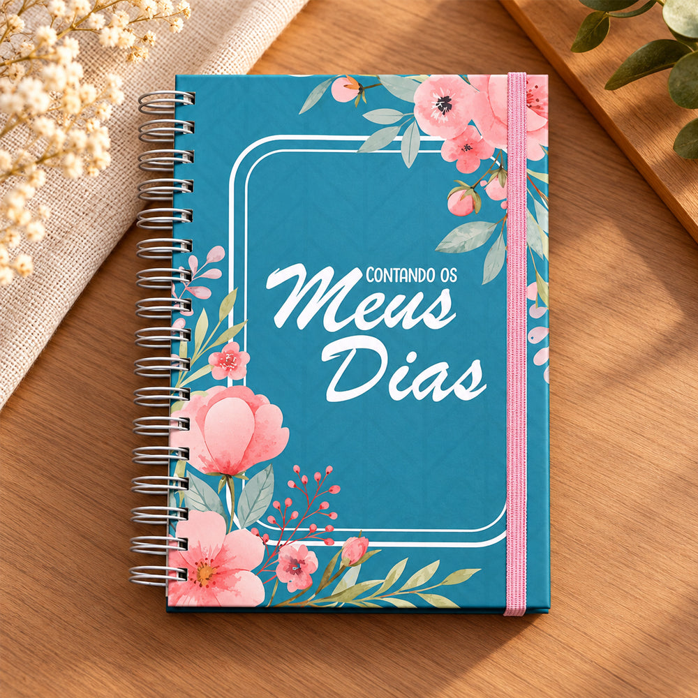 Planner Contando os Meus Dias | Capa Floral Verde