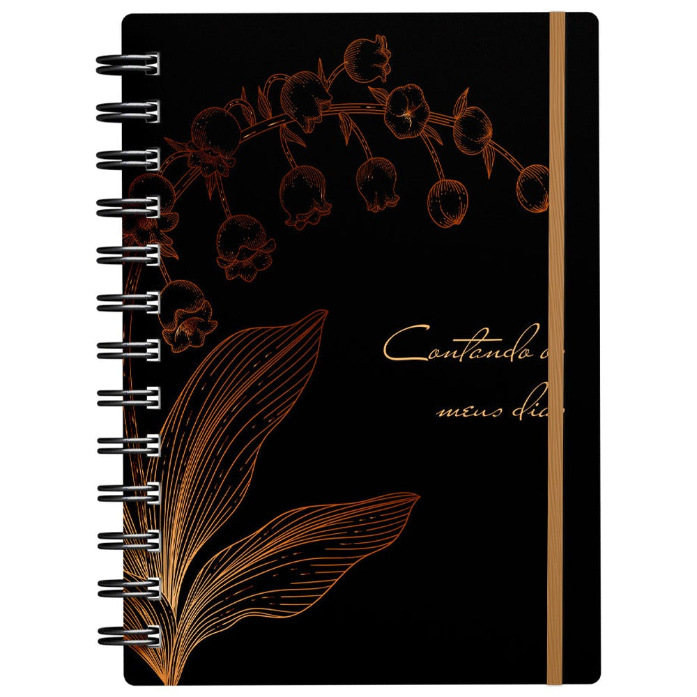 Planner Contando os Meus Dias | Capa Preta Lírio do Vale