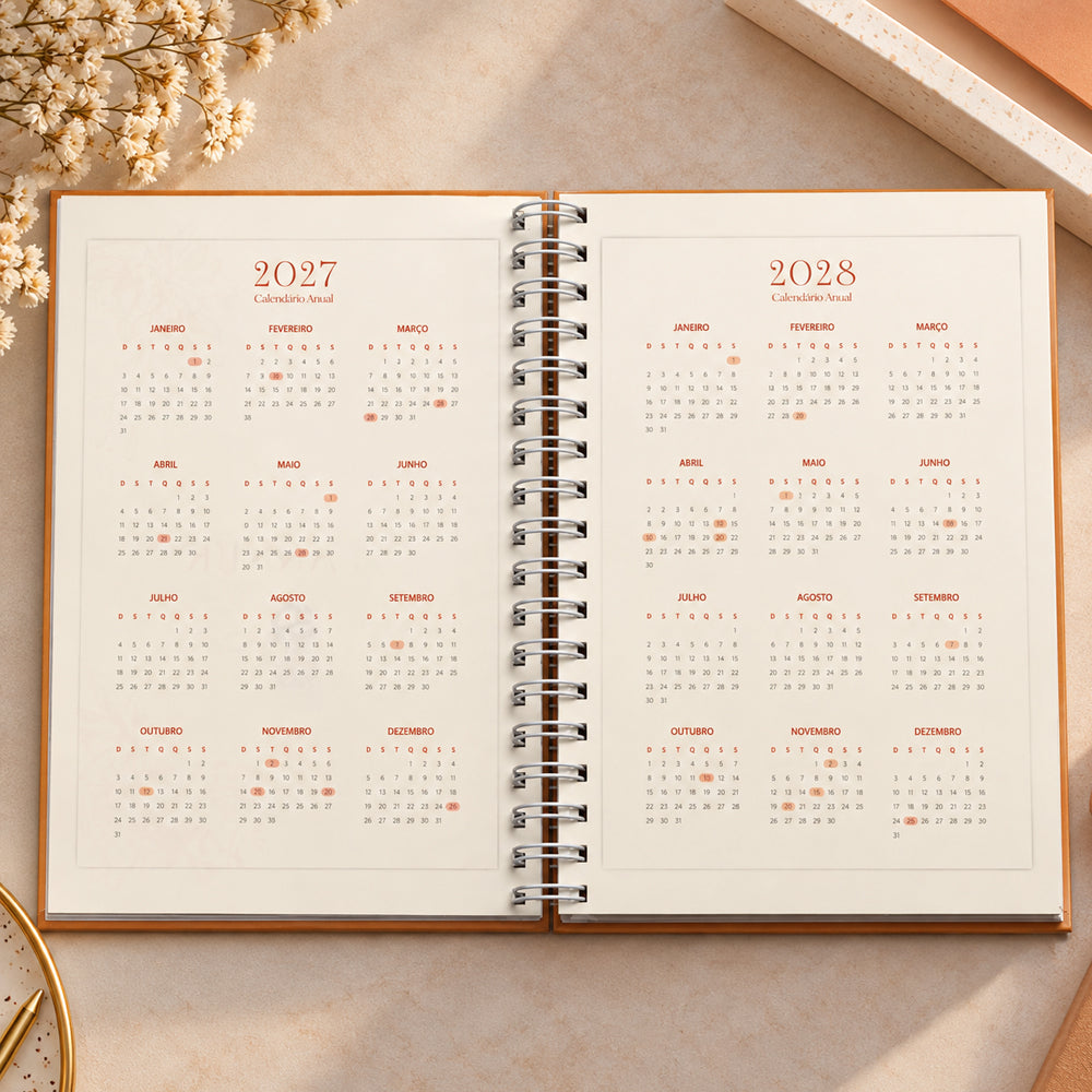 Planner Contando os Meus Dias | Capa Rosas